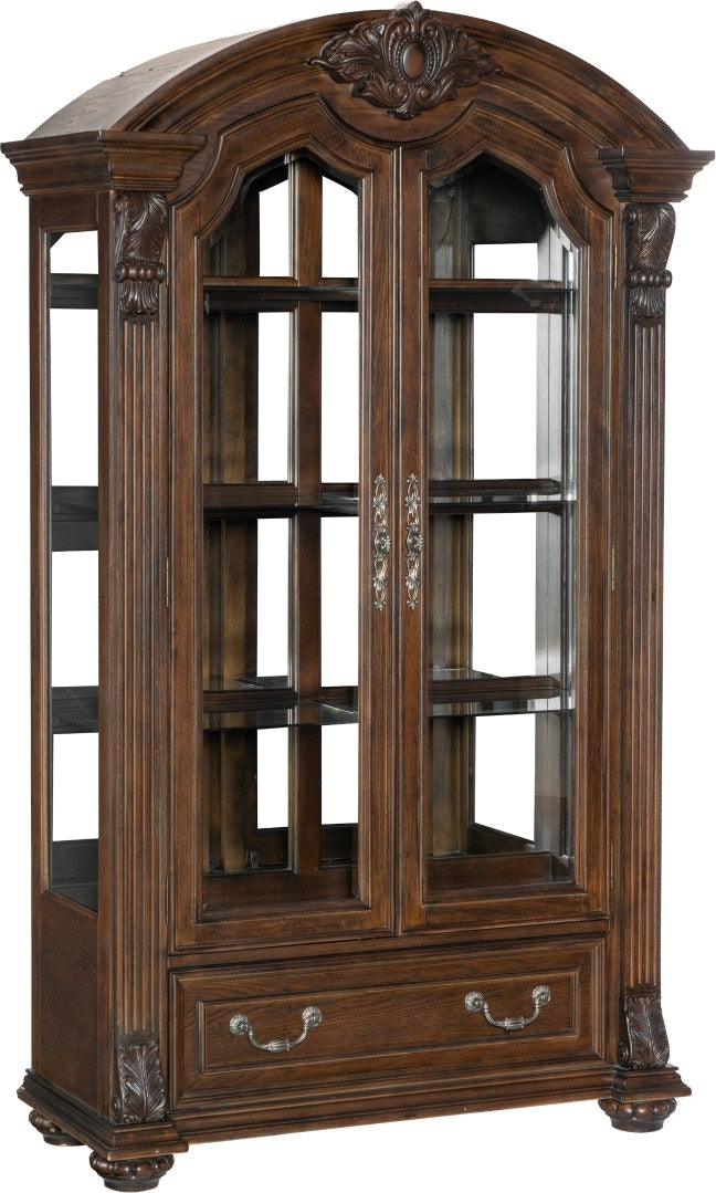 Bergen Living Room Curio Cabinet - Glass Display Case for Collectibles, China & Home Decor - Perfect for Showcasing Antiques in Living Room, Dining Room or Office