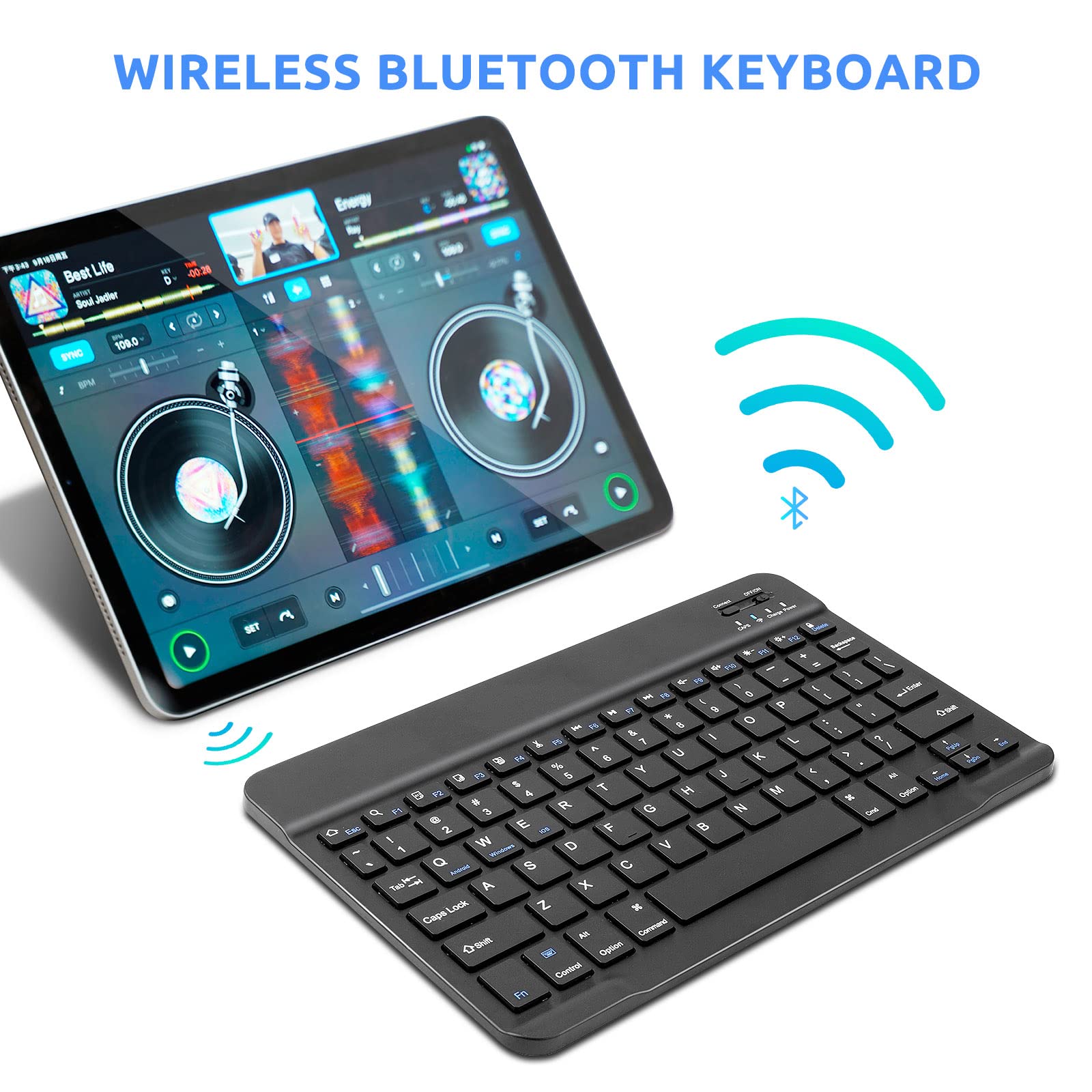 Wireless Bluetooth Keyboard for Kindle Fire HD 10/8/Fire Max 11 - Slim Portable Black Keyboard | Perfect for Home Office, Online Learning & Travel Typing
