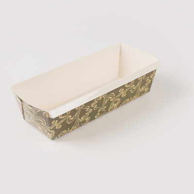 Bake Tek 54 oz Dark Green Vintage Floral Greaseproof Paper Loaf Pans - 10.25