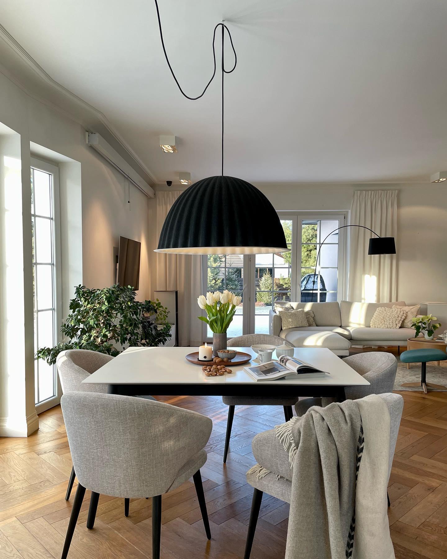 Modern Felt Harmony Pendant Light - Handmade Scandinavian Style Hanging Lamp for Dining Room, Kitchen Island, or Bedroom Lighting - Eco-Friendly Home Decor