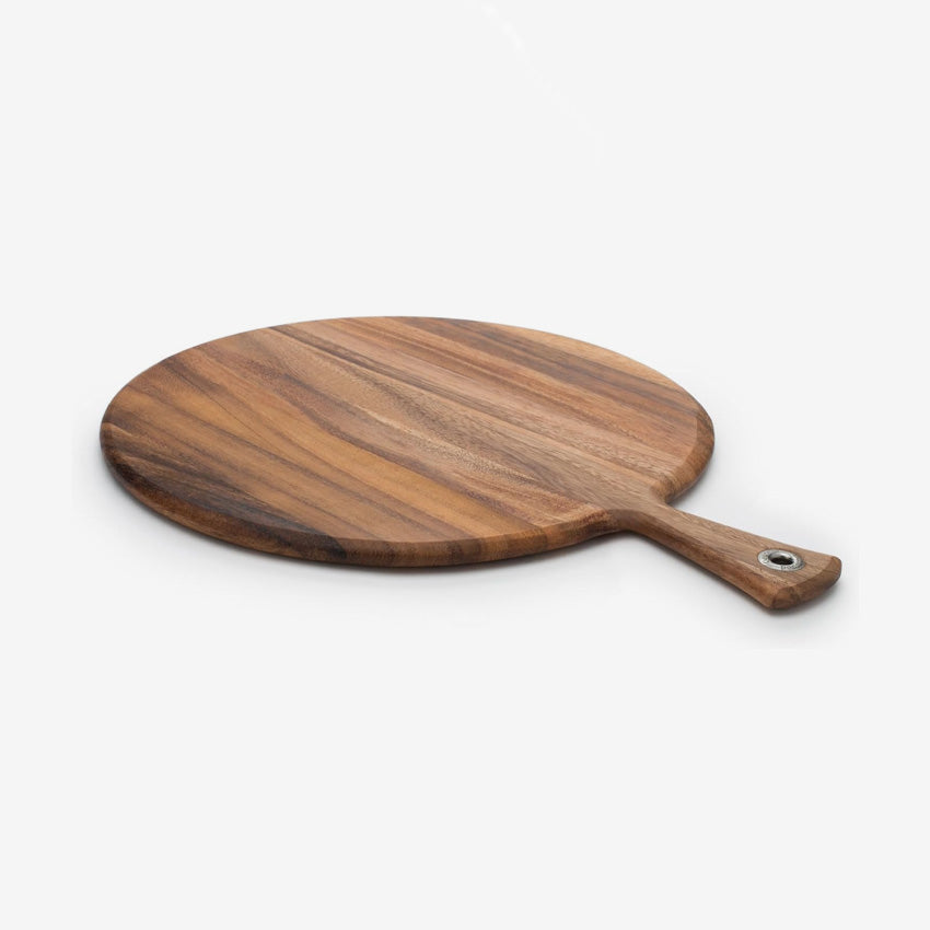Fox Run Round Provencale XL Paddle Board - Premium Acacia Wood Cutting Board for Kitchen - Perfect for Charcuterie, Cheese Serving & Food Prep