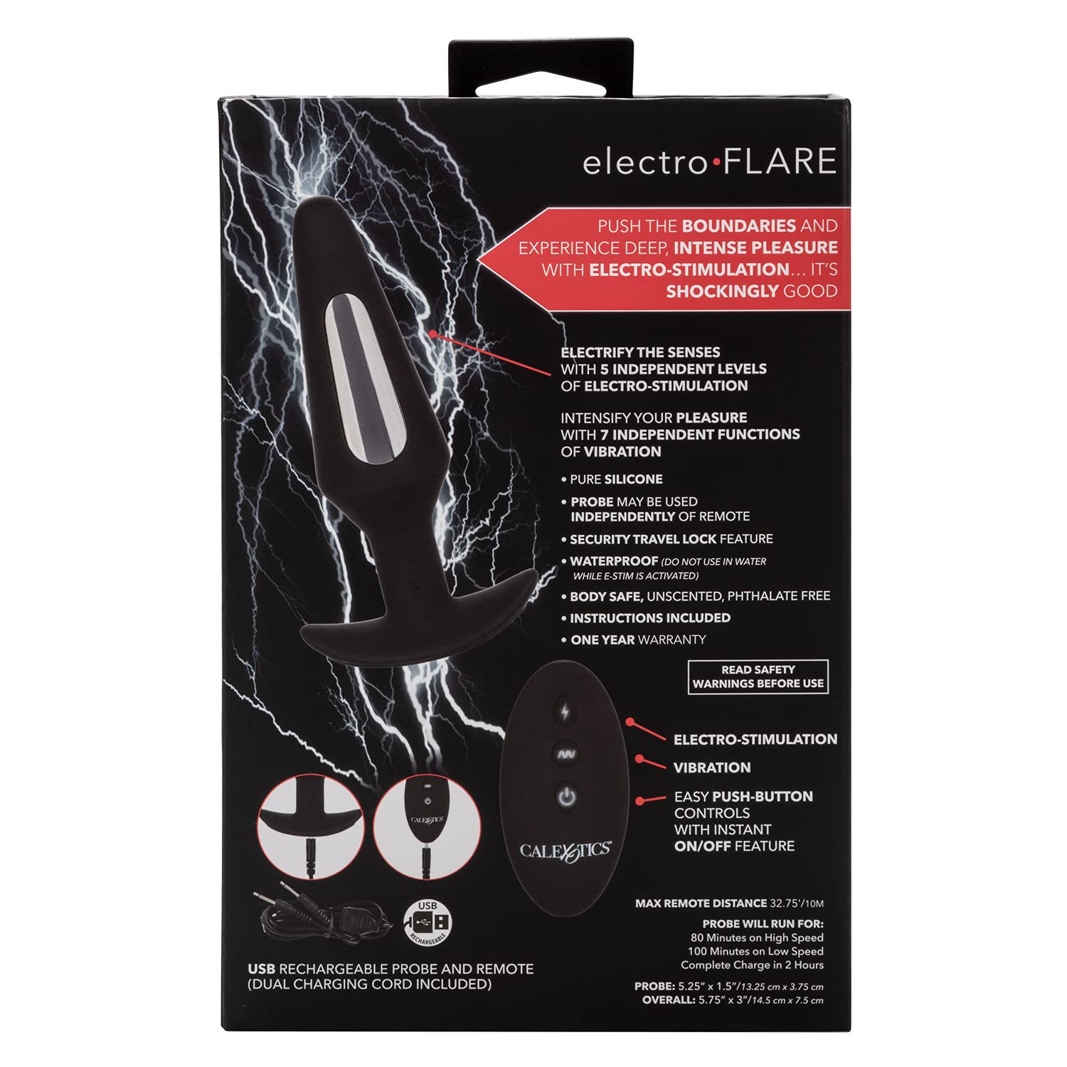Premium Volt Electro Flare EStim Butt Plug - Rechargeable Electric Stimulation Anal Toy for Pleasure & Training | Perfect for BDSM, Couples Play & Solo Exploration