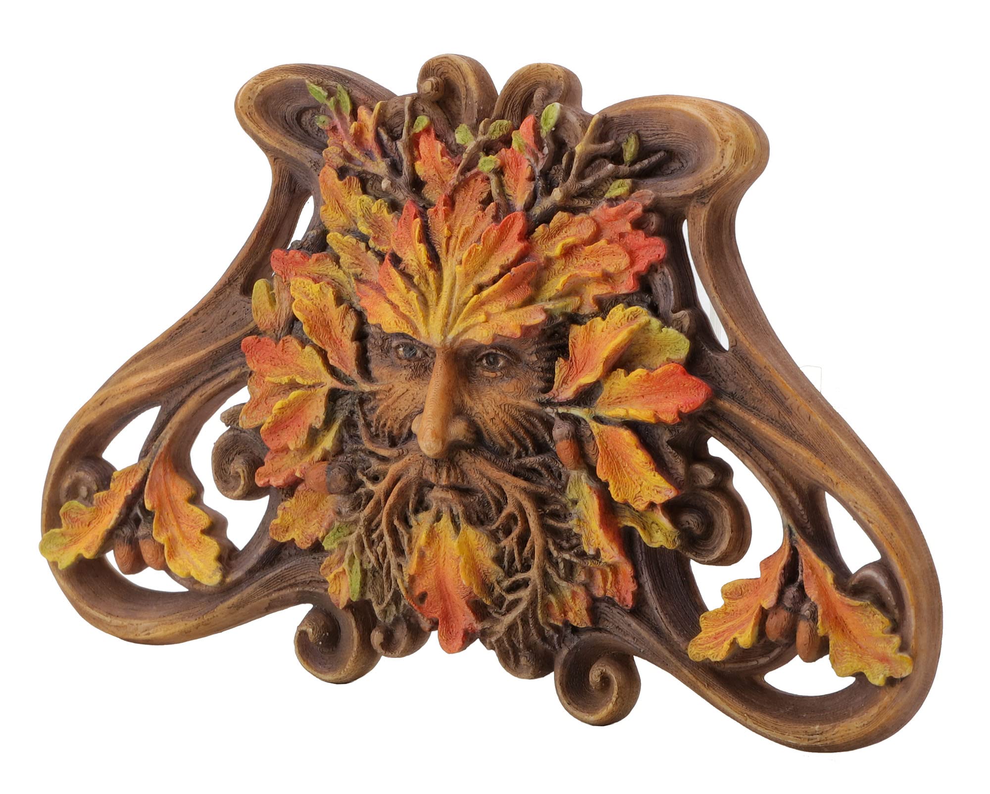 Veronese Design Green Man Maple Mane Wall Plaque - Handcrafted Resin Sculpture for Home & Garden Decor - Perfect for Celtic, Pagan, or Nature-Inspired Interior Design