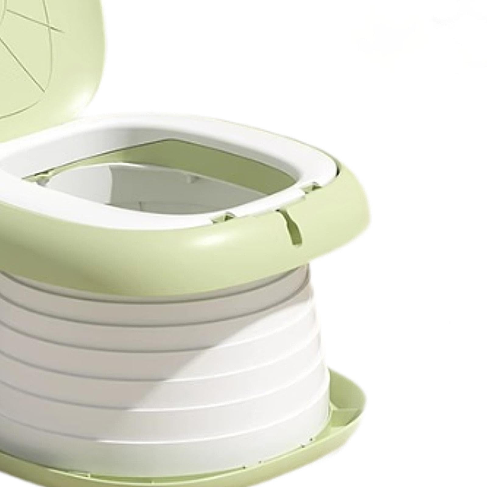 Portable Baby Potty Chair with Removable Garbage Bag Holder - Foldable Travel Potty for Toddlers | Ideal for Car, Camping & Outdoor Use (Green)