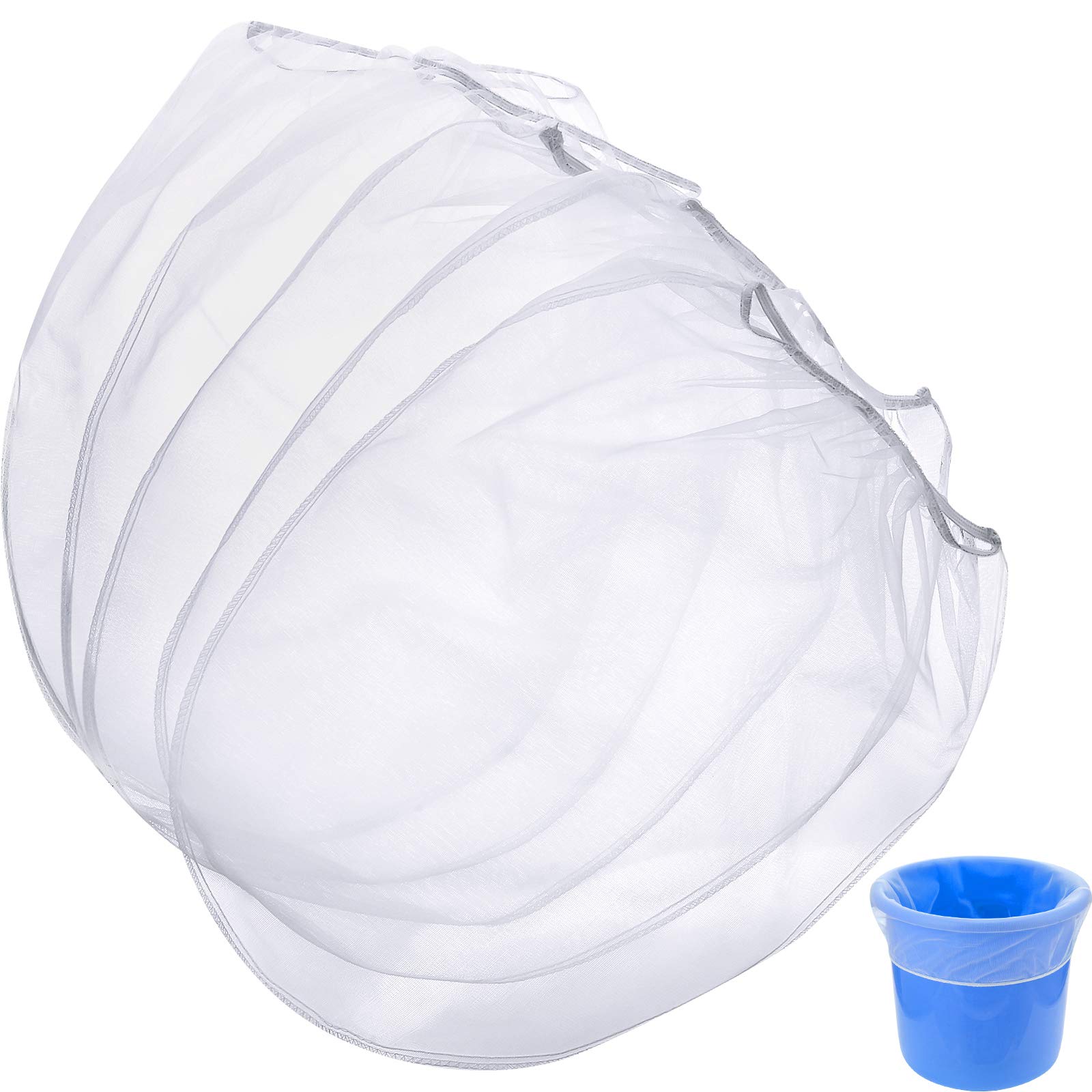 Premium White Fine Mesh Paint Strainer Bags - 1 Gallon Elastic Opening Bucket Filters (20 Pack) for Hydroponic Gardening, Painting Projects & DIY Home Improvement