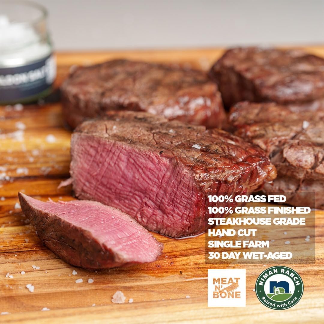 Premium Beef Steak Bundle - 5 Entrecôte, 5 Petit NY Strip Steaks & 5 Filet Mignon Cubes | Hand-Trimmed Restaurant Quality Meat for Grilling, Pan Searing & BBQ | Perfect for Family Dinners, Special Occasions & Outdoor Cooking