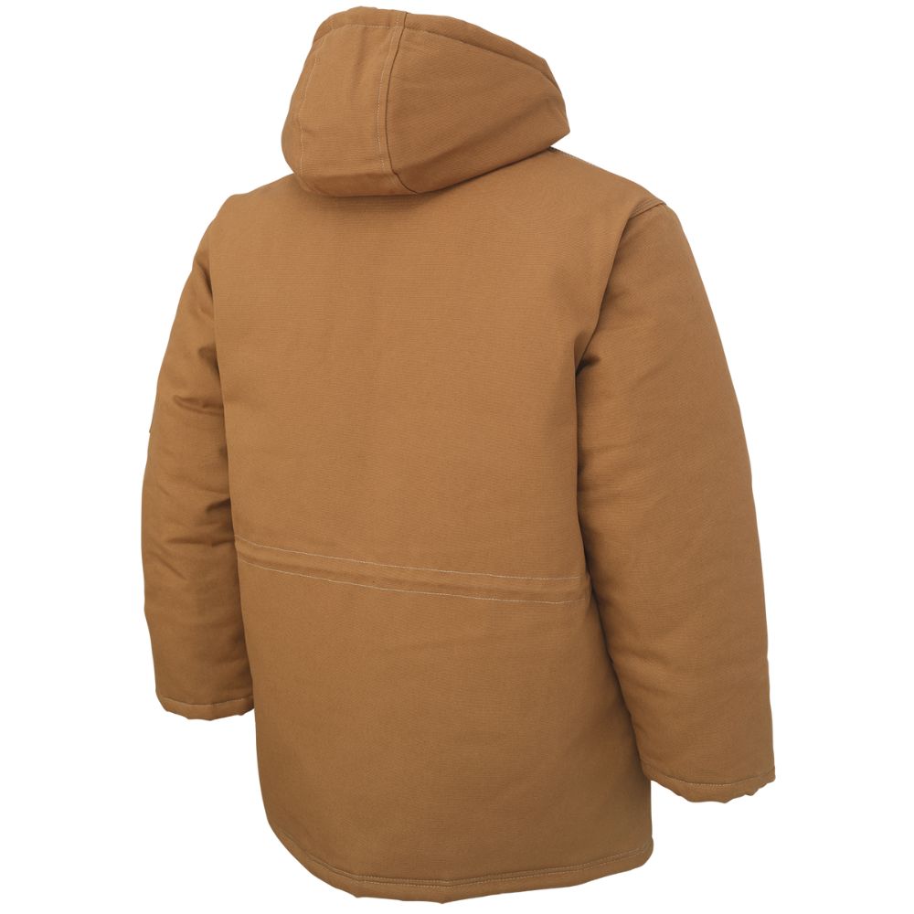 Tough Duck Men's Abraham Hydro Winter Work Parka WJ18 - Heavy Duty Insulated Waterproof Jacket for Cold Weather - Ideal for Construction, Outdoor Work & Winter Activities (Brown)