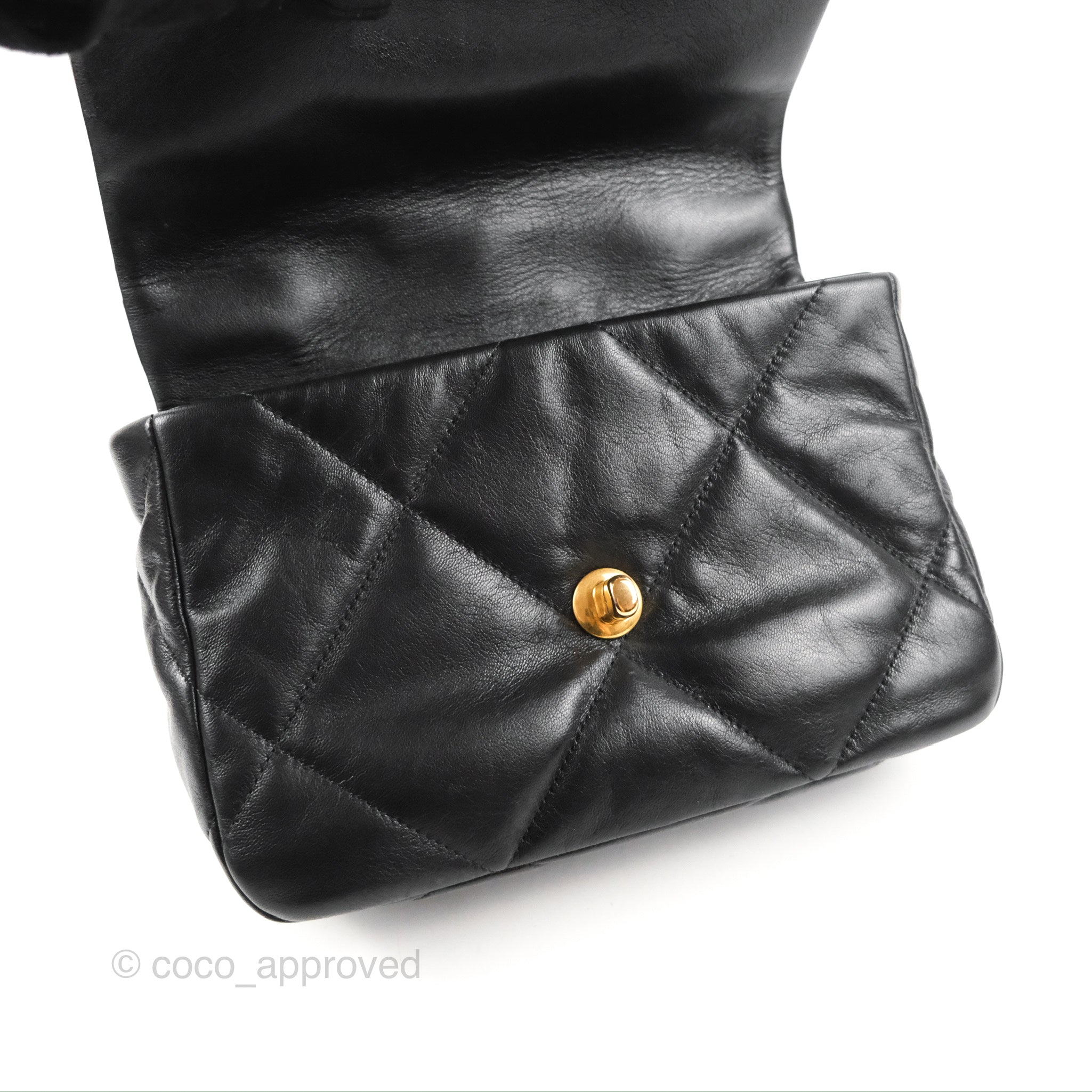 Chanel 19 Small Handbag Black Goatskin Leather Mixed Gold & Silver Hardware - Luxury Crossbody Bag for Women, Perfect for Date Night & Evening Events