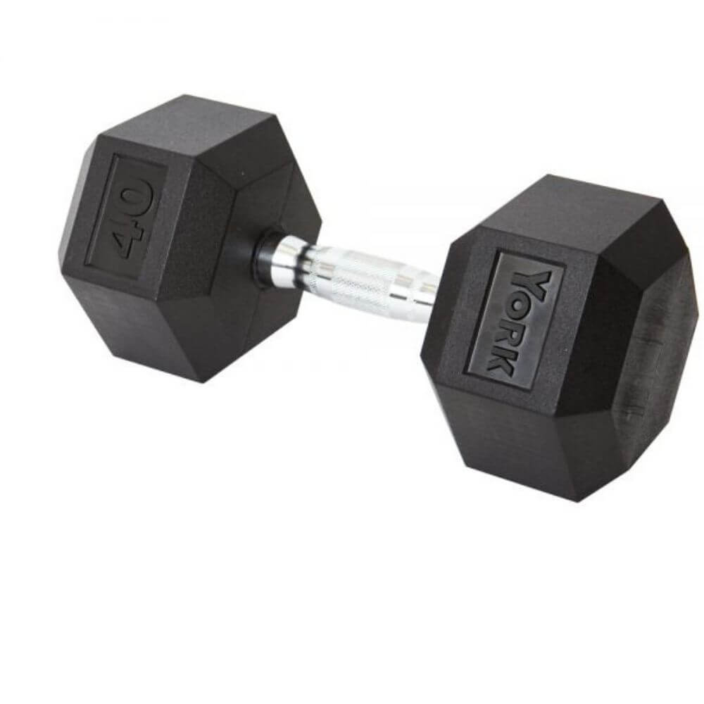 Premium York Rubber Hex Dumbbells - 5-50lbs Weight Set for Home Gym, Strength Training & CrossFit Workouts | Non-Slip Grip, Durable Rubber Coating | Ideal for Weightlifting, Fitness Routines & Muscle Building