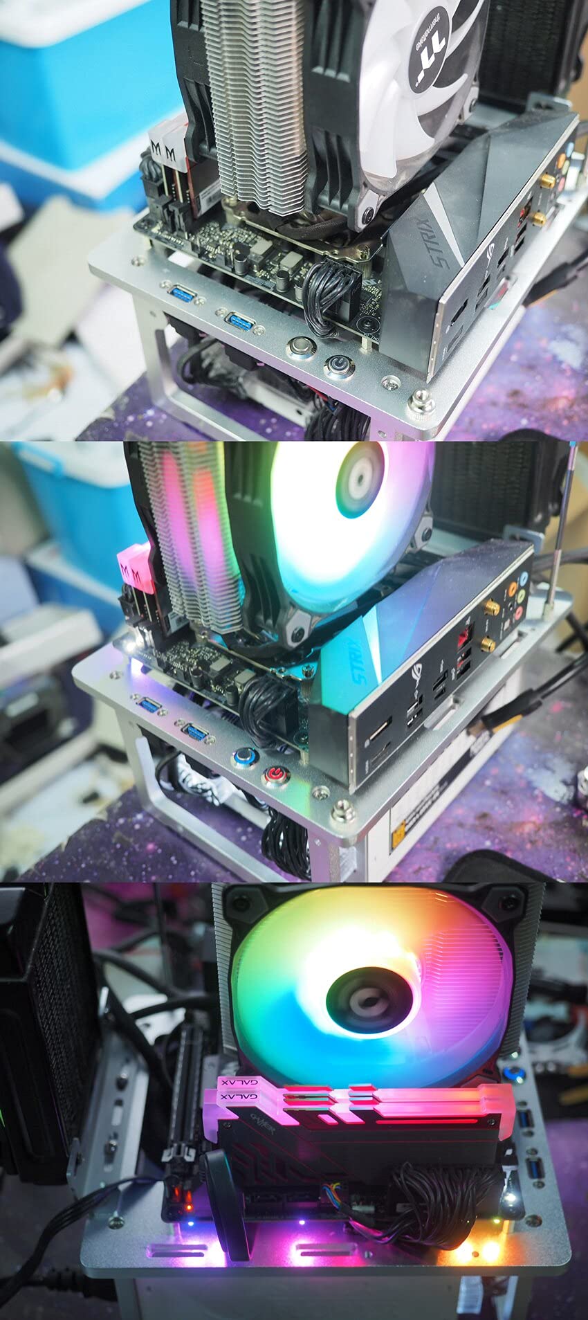 Open Air ITX PC Frame - Aluminum HTPC Case for Water Cooling & Overclocking, DIY Test Bench with Graphics Card Support | Perfect for Gaming Rigs & Custom PC Builds