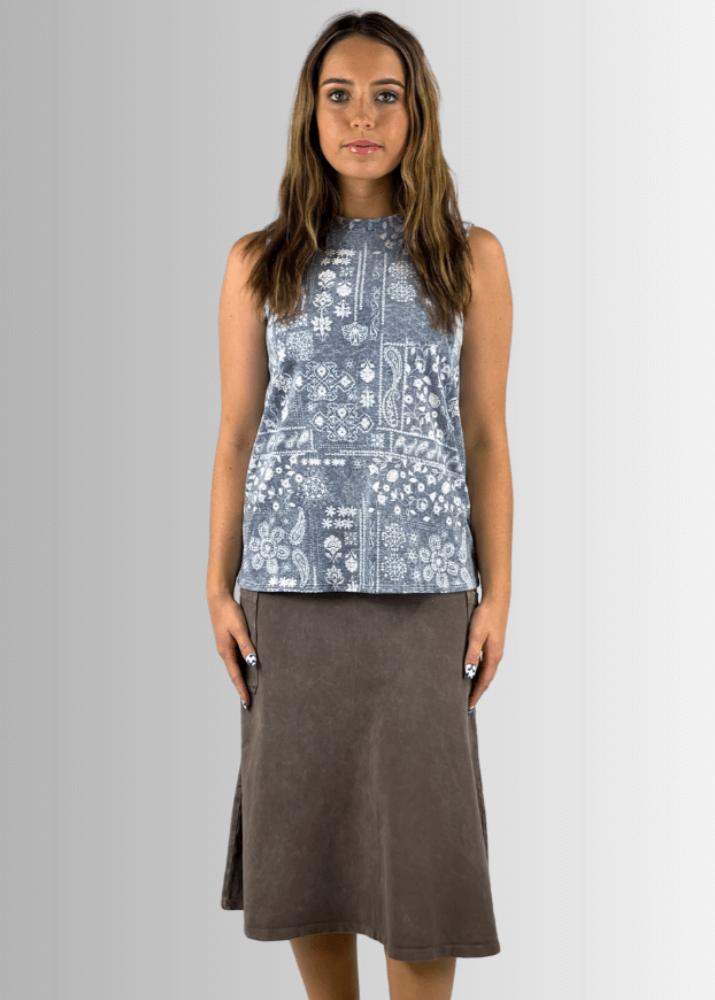 Alyssa Women's Cotton Maxi Skirt - Versatile Flowy Desert Taupe Midi Skirt for Casual, Beach & Boho Style | Perfect for Summer, Travel & Everyday Wear