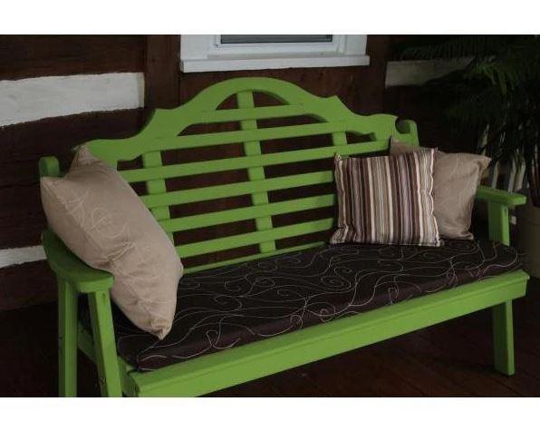 **A&L Furniture Yellow Pine Marlboro Garden Bench - Outdoor Patio Seating for Gardens, Parks, and Backyards**