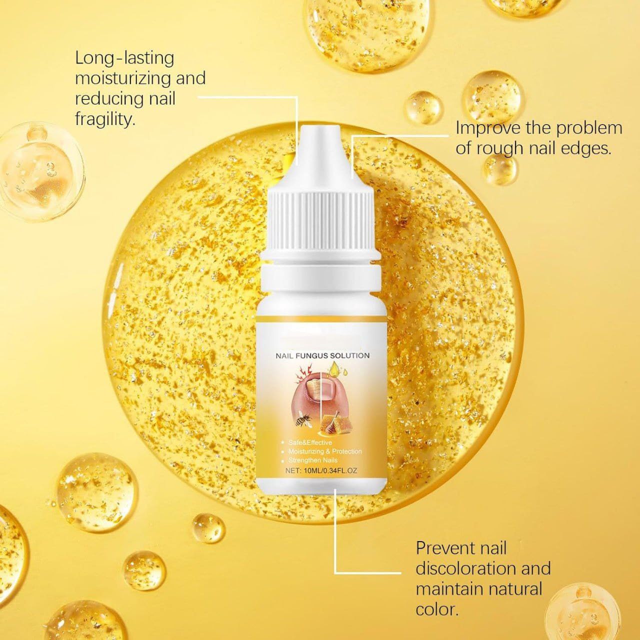 RIDOY Bee Venom Nail Soothing Solution & Serum for Nail Growth & Repair - Treats Thick, Broken & Discolored Nails, Restores Healthy Nails - Perfect for Manicures, Pedicures & Nail Care Routines