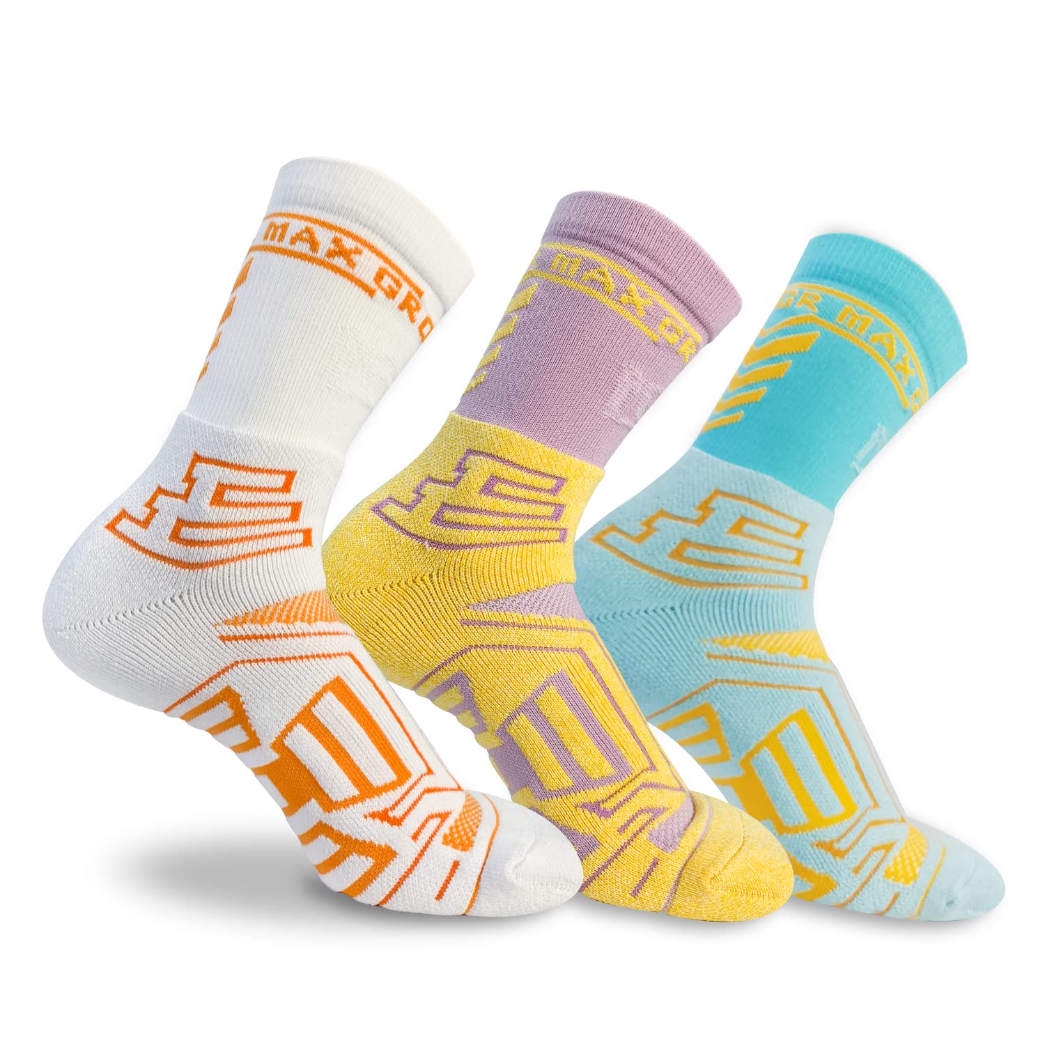 YACCA Men's Basketball Compression Socks - Moisture Wicking, Cushioned Crew Socks for Performance & Recovery - Ideal for Basketball, Running, Workouts & Sports