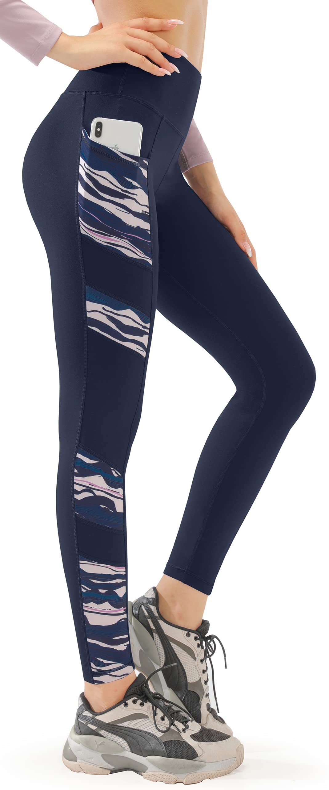 PERSIT Women's High Waist Yoga Pants with Pockets - Non See-Through Tummy Control 4-Way Stretch Leggings for Workout, Running & Lounge Wear