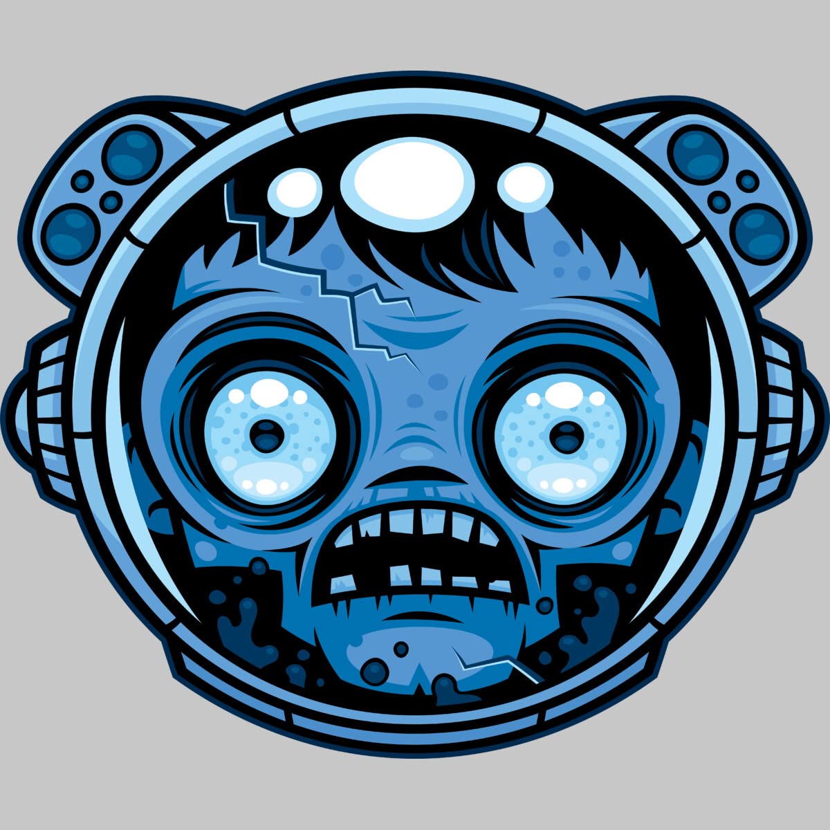 Design By Humans Men's Zombie Astronaut Graphic T-Shirt | Cool Space Horror Tee for Casual Wear & Halloween Costumes