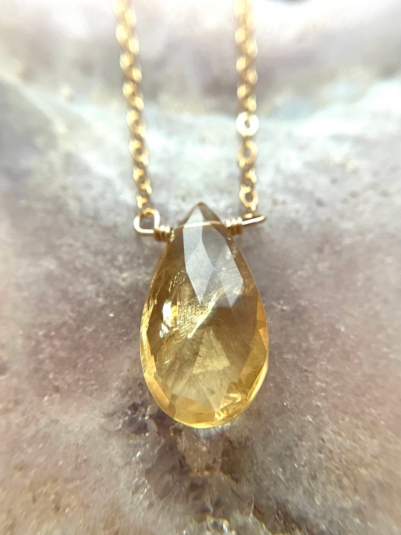 Citrine Pendant Necklace - 14K Gold Filled or 925 Sterling Silver - November Birthstone Jewelry - Perfect for Birthdays, Anniversaries & Everyday Elegance