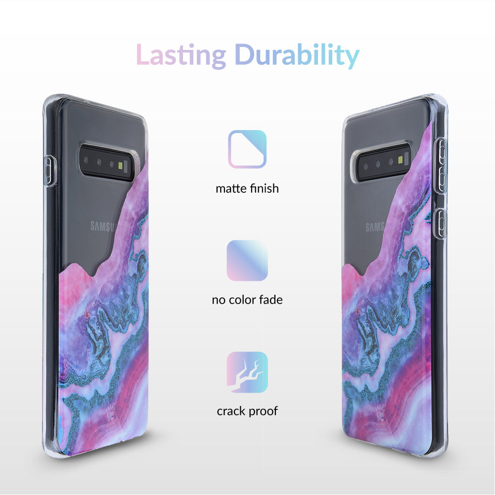 Geode Glitter Clear Samsung Phone Case - Shatterproof Protective Cover for Galaxy S21/S20/Note 20 - Sparkle Crystal Design for Women & Girls - Perfect for Daily Use, Parties & Gift Giving