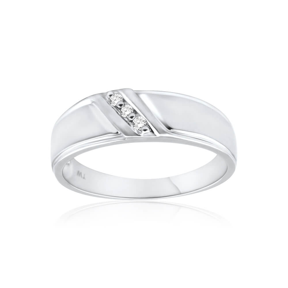 9ct White Gold Diamond Ring Set with 6 Points Diamonds - Elegant Wedding & Engagement Jewelry for Women
