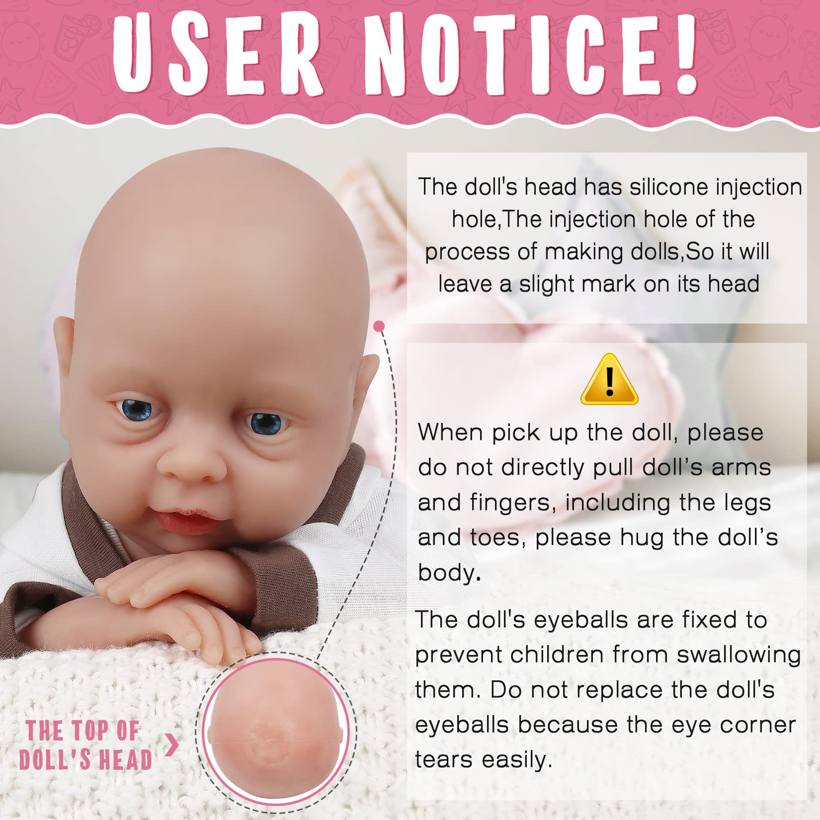 Vollence 18 Inch Realistic Full Silicone Reborn Baby Doll - Handmade Lifelike Girl Doll for Collectors, Gift Giving, Photography Props & Nursery Decor