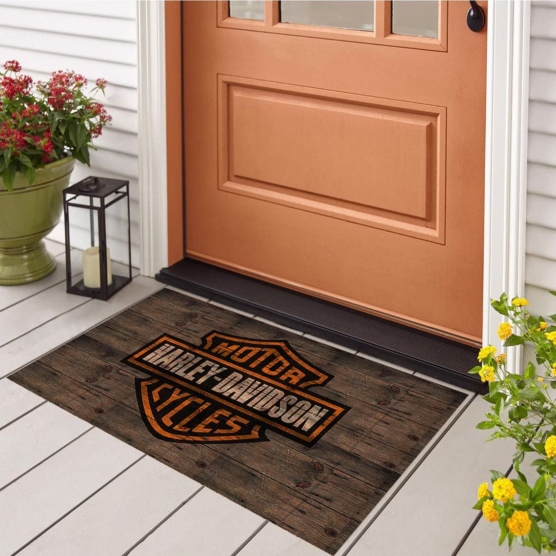 Harley Davidson Motorcycle Doormat - Non-Slip Front Door Mat for Home Decor (20x28 inch/50x70cm) - Perfect for Biker Enthusiasts & Harley Fans Entryway