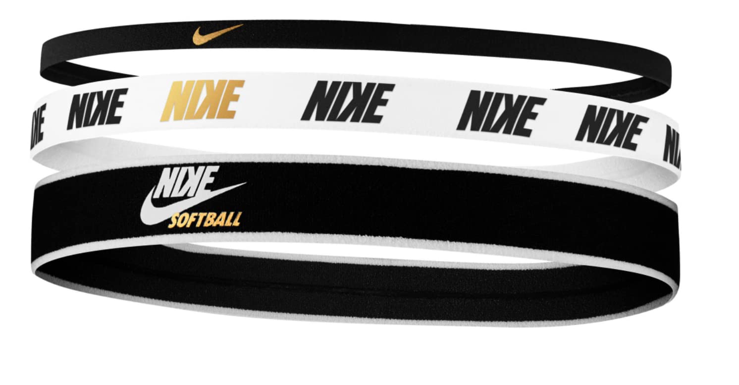 Nike Unisex Softball Headbands 3-Pack - Moisture Wicking Sports Headbands for Baseball, Running & Workouts - Stay Dry & Comfortable During Games & Training