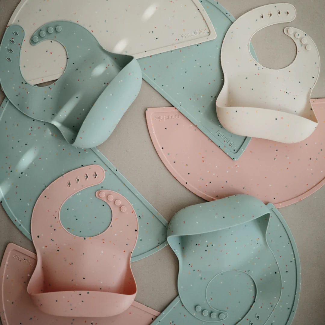 Mushie Silicone Baby Bib - Soft, Waterproof & Easy Clean Feeding Bib for Infants & Toddlers - Perfect for Mealtime, Snacks & Messy Play