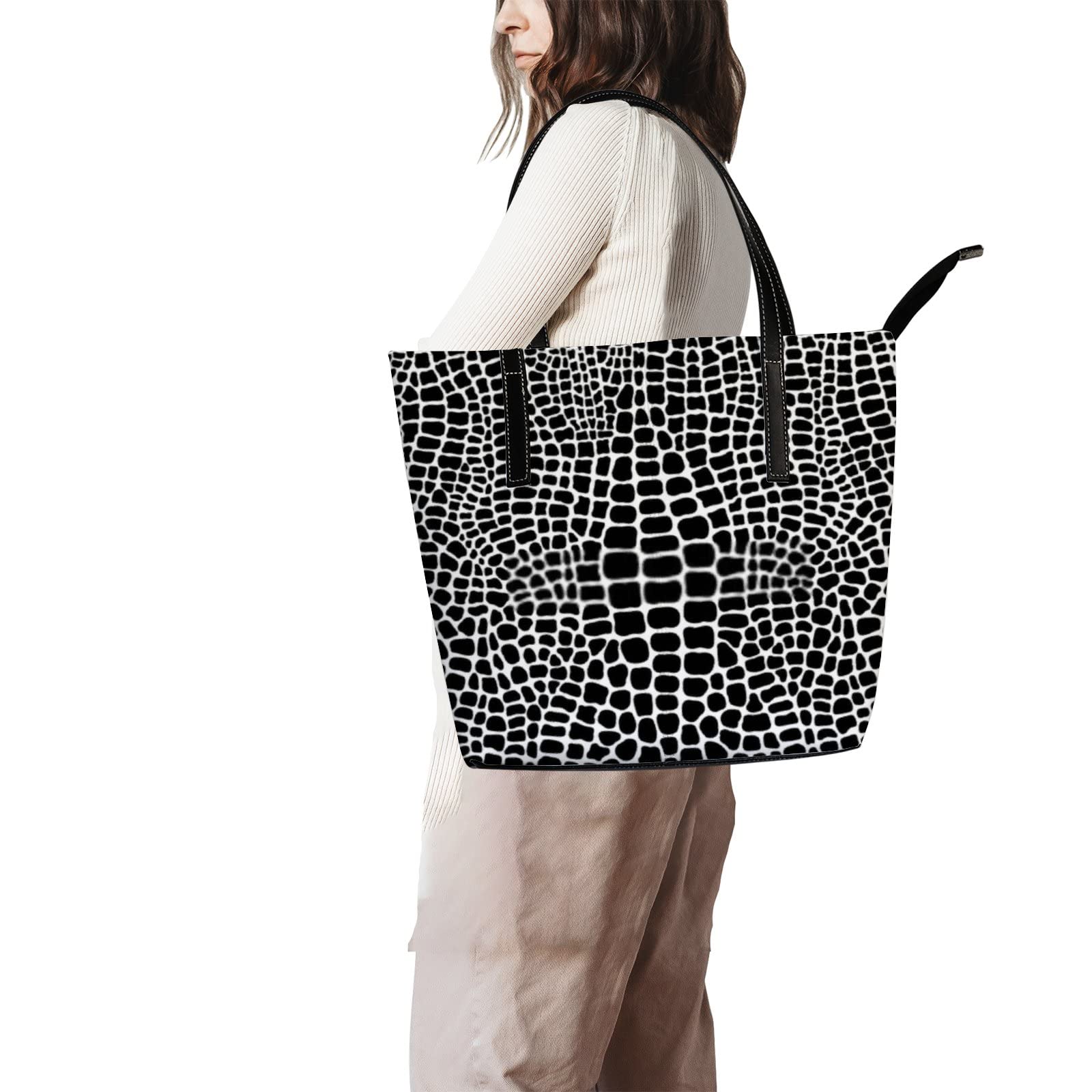 Stylish Genuine Leather Tote Bag for Women - Crossbody Work Handbag with Adjustable Strap - Perfect for Office, Travel & Everyday Use