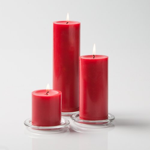 Richland® Red Pillar Candles - Set of 36 Long-Lasting Decorative Candles for Weddings, Parties & Home Decor