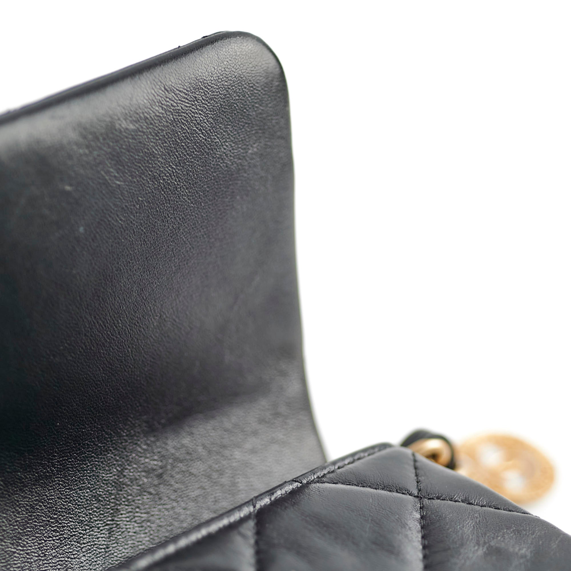 Chanel Classic Flap Bag Black Microchip Leather Crossbody Purse for Women | Luxury Designer Handbag for Parties, Dating & Special Occasions