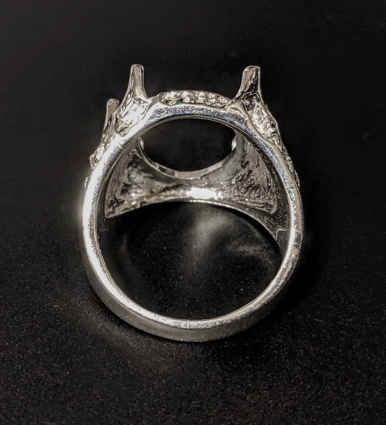 Solid Sterling Silver or 14kt Gold 12x8mm 20x15mm Oval Cabochon Blank Men's Ring Shank Setting - Size 9 & 11 (163-035/143-035) - Perfect for Jewelry Making, Custom Rings & Handcrafted Gifts