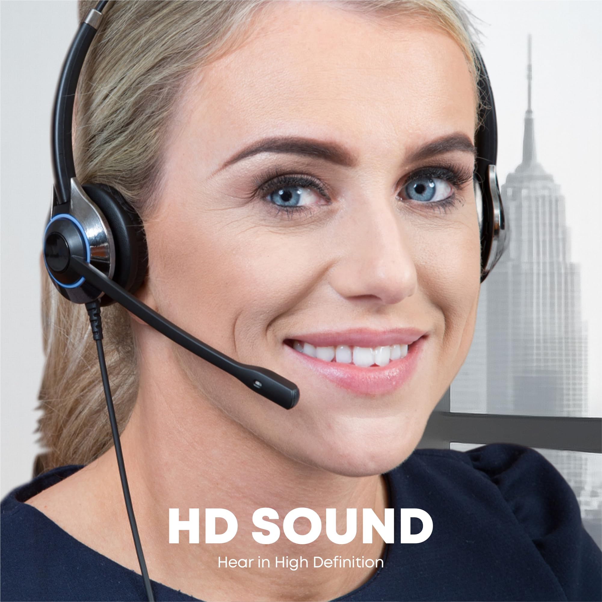TruVoice HD-550 USB Premium Noise Canceling Headset for Office & Call Center | HD Speakers & Clear Mic | Compatible with All VoIP Systems | Perfect for Remote Work, Customer Service & Online Meetings