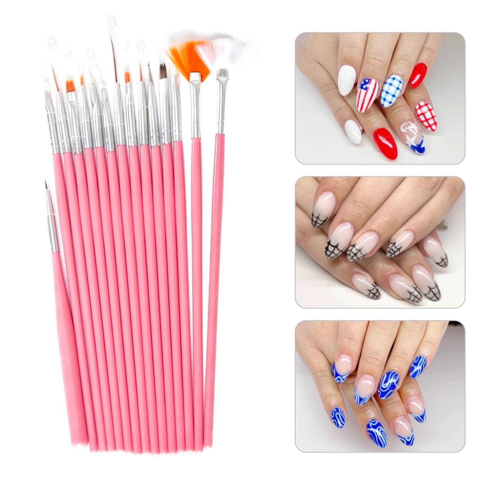 20 PCS Professional Nail Dotting Tools & Nail Art Brushes Set for Gel Polish & Acrylic Nails - Dotting Pens, Liner Brushes, Nail Design Tools - Perfect for Salon, Home Manicure & DIY Nail Art