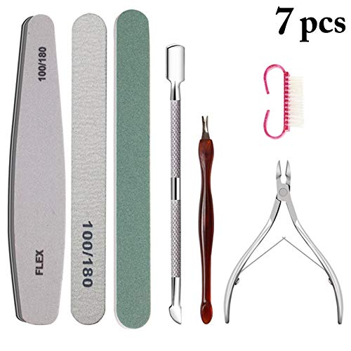 **Legendog 7-Piece Professional Stainless Steel Manicure & Pedicure Tool Set - Nail Drill Pen, Cuticle Care Kit for Salon & Home Use**