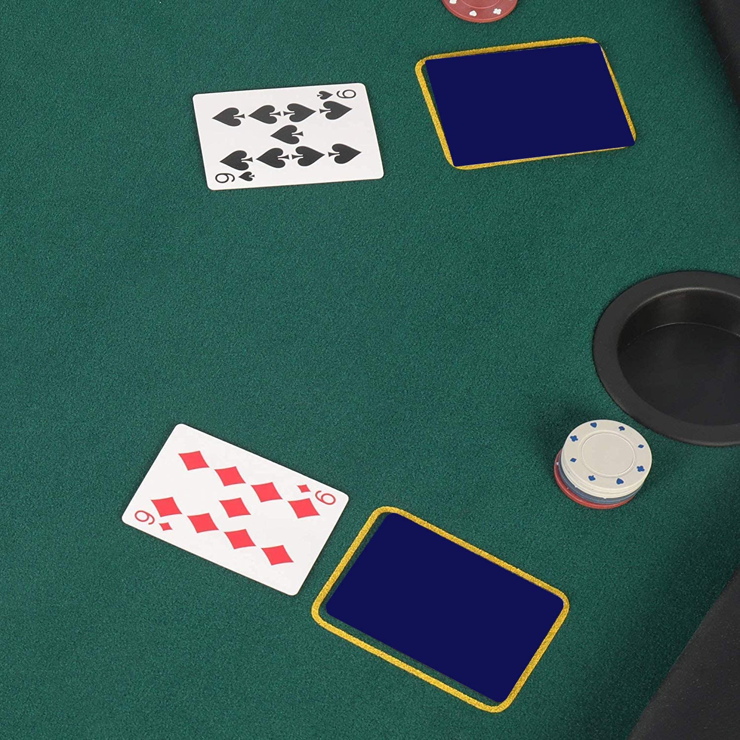 TRY & DO 8-Player Octagon Folding Poker Table with Legs & Cup Holders - Perfect for Blackjack, Texas Hold'em & Casino Games - Ideal for Home Game Nights, Poker Parties & Casino-Themed Events