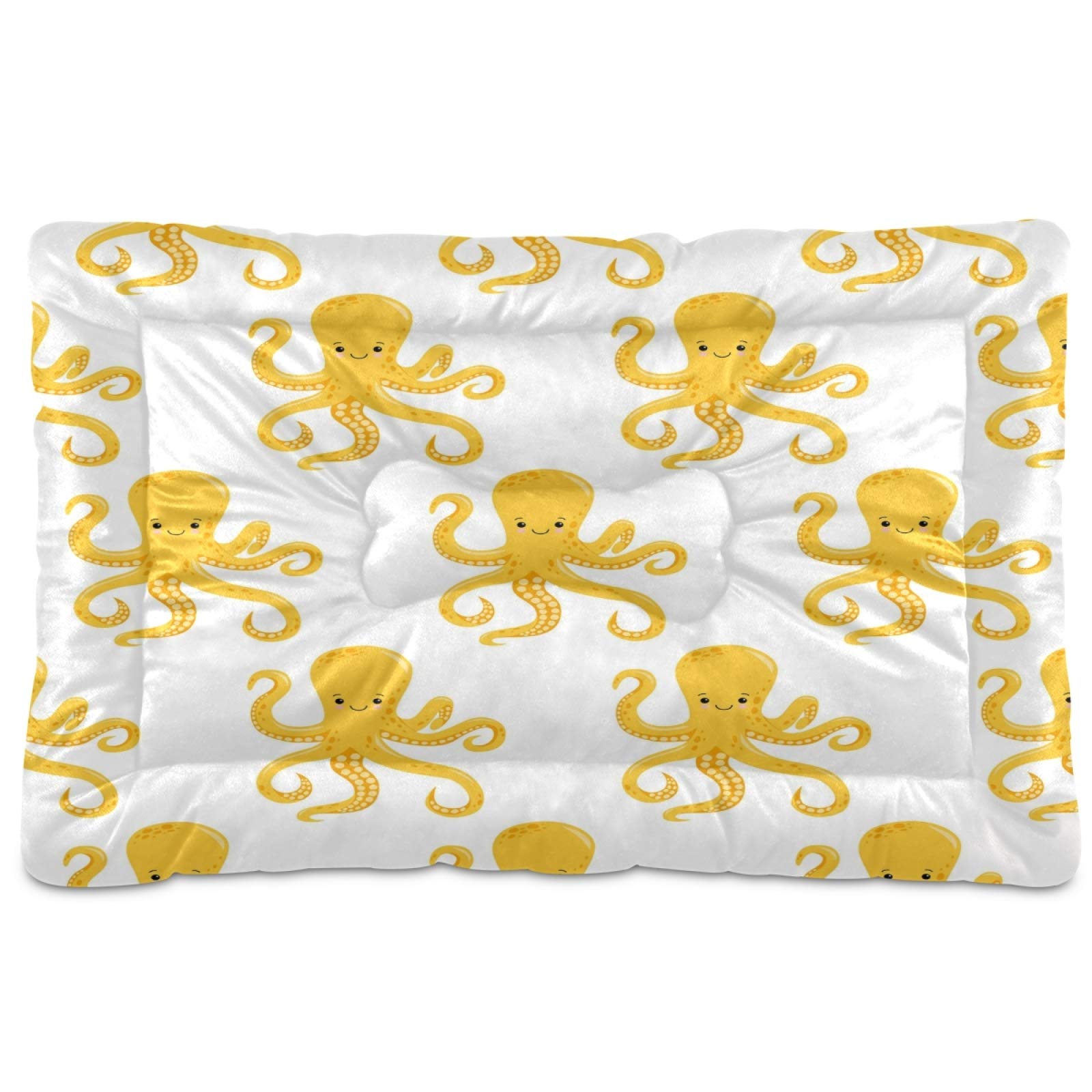 KEEPREAL Cute Octopus Pet Bed - Ultra Soft Rectangle Dog & Cat Bed for Small Medium Large Dogs (36x24in) - Comfortable Calming Bed for Puppies, Kittens & Pets - Perfect for Living Room, Bedroom & Pet Travel