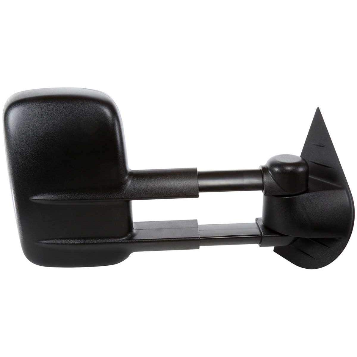 2-Pack Left & Right Side Manual Towing Mirrors for Chevy Silverado 1500/2500HD/3500HD & GMC Sierra 1500/2500HD/3500HD - Smooth Black Exterior Door Mirrors (Part# 08065-821, 2170512) - Perfect for Enhanced Visibility While Towing Trailers or Large Loads