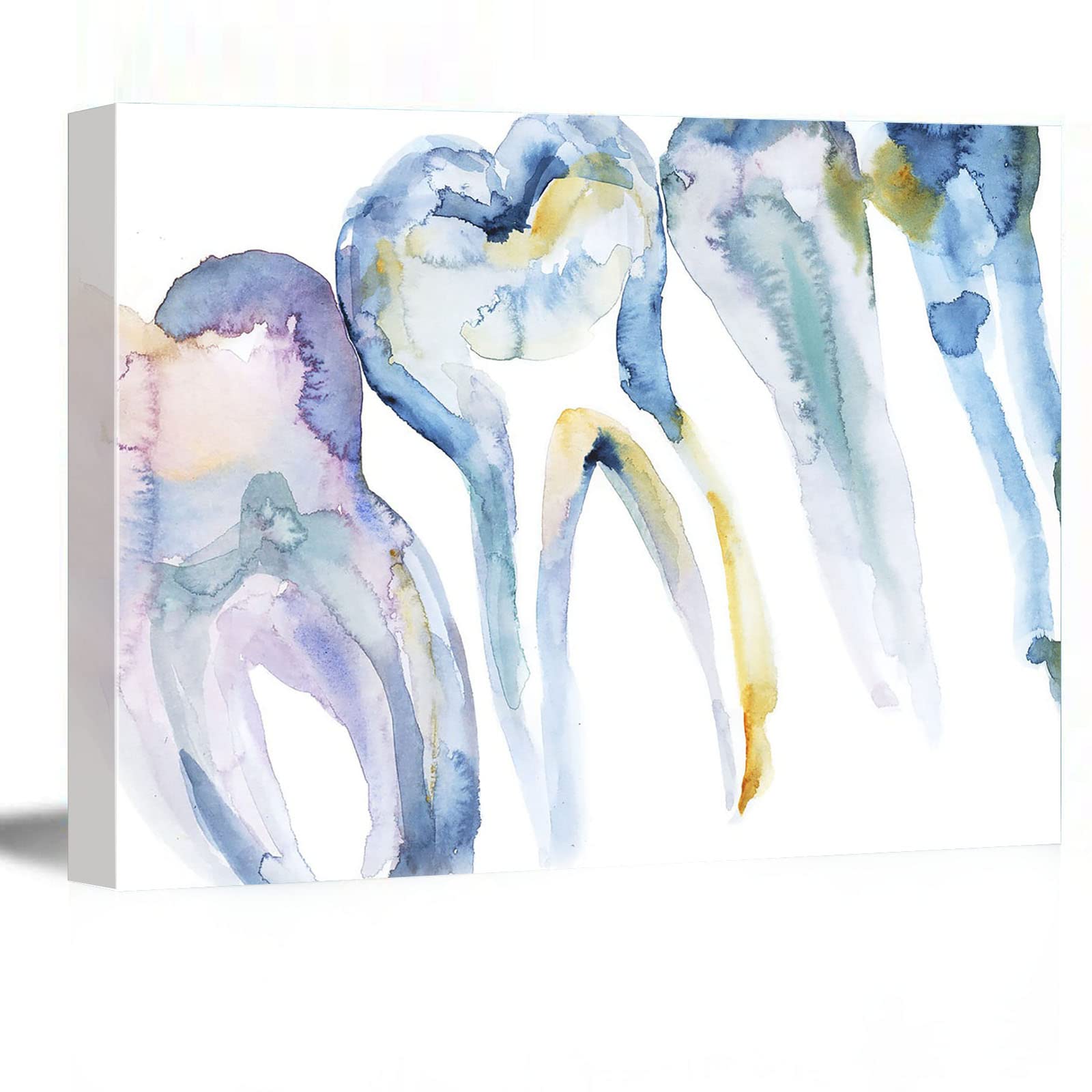 Funny Office Decor - Forever Man Aries France Dental Art Print | 16x24 Inch Framed Canvas Wall Art with Watercolor Teeth X-Ray & Blue Dental Anatomy | Perfect for Dentist Offices, Home Decor & Gifts