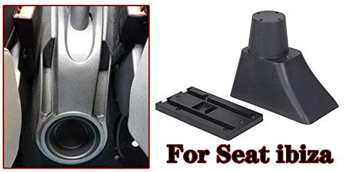 Leather Car Armrest Box for Seat Ibiza - Single Layer Center Console Storage Organizer with Cup Holder & Ashtray | Perfect for Road Trips & Daily Commuting