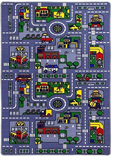 Kids Carpet Playmat Rug - Interactive City Map Design for Toy Cars & Track Racing - Non-Slip Floor Mat for Toddler Boys & Girls - Perfect for Bedroom, Playroom & Living Room - Educational Play Mat for Early Learning & Pretend Play