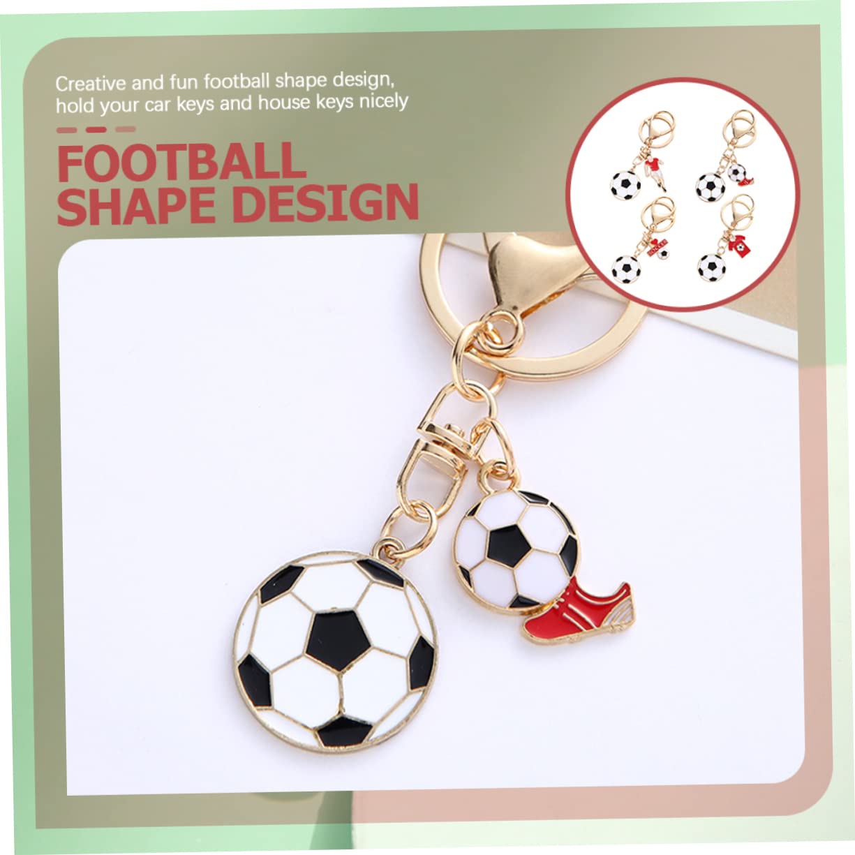 Yardwe 16 Pcs Football Keychain Set - Zinc Alloy Sports Key Rings for Men & Women - Perfect for Football Fans, Gifts, and Team Spirit Accessories - Use for Keys, Bags, Backpacks, and Sports Gear