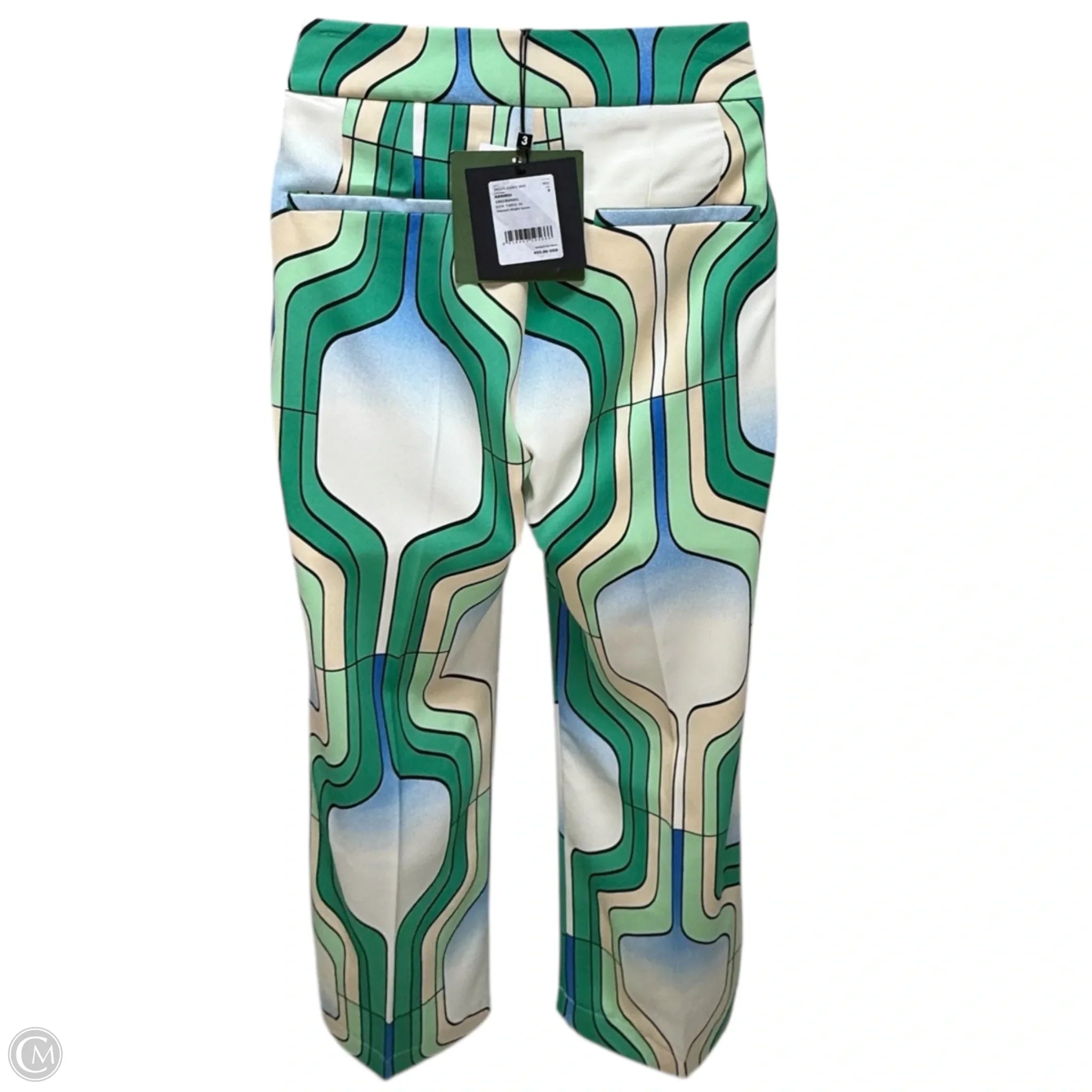 Stylish Marella Addirsi Bright Green Patterned Trousers - Women's Size 6 | Perfect for Office Wear & Casual Outings