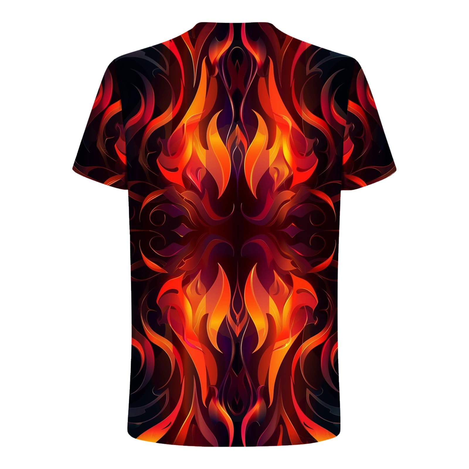 3D Flame Print Men's T-Shirt - Trendy Short Sleeve Graphic Tee for Summer | Streetwear Casual Top for Outdoor Activities, Parties & Daily Wear