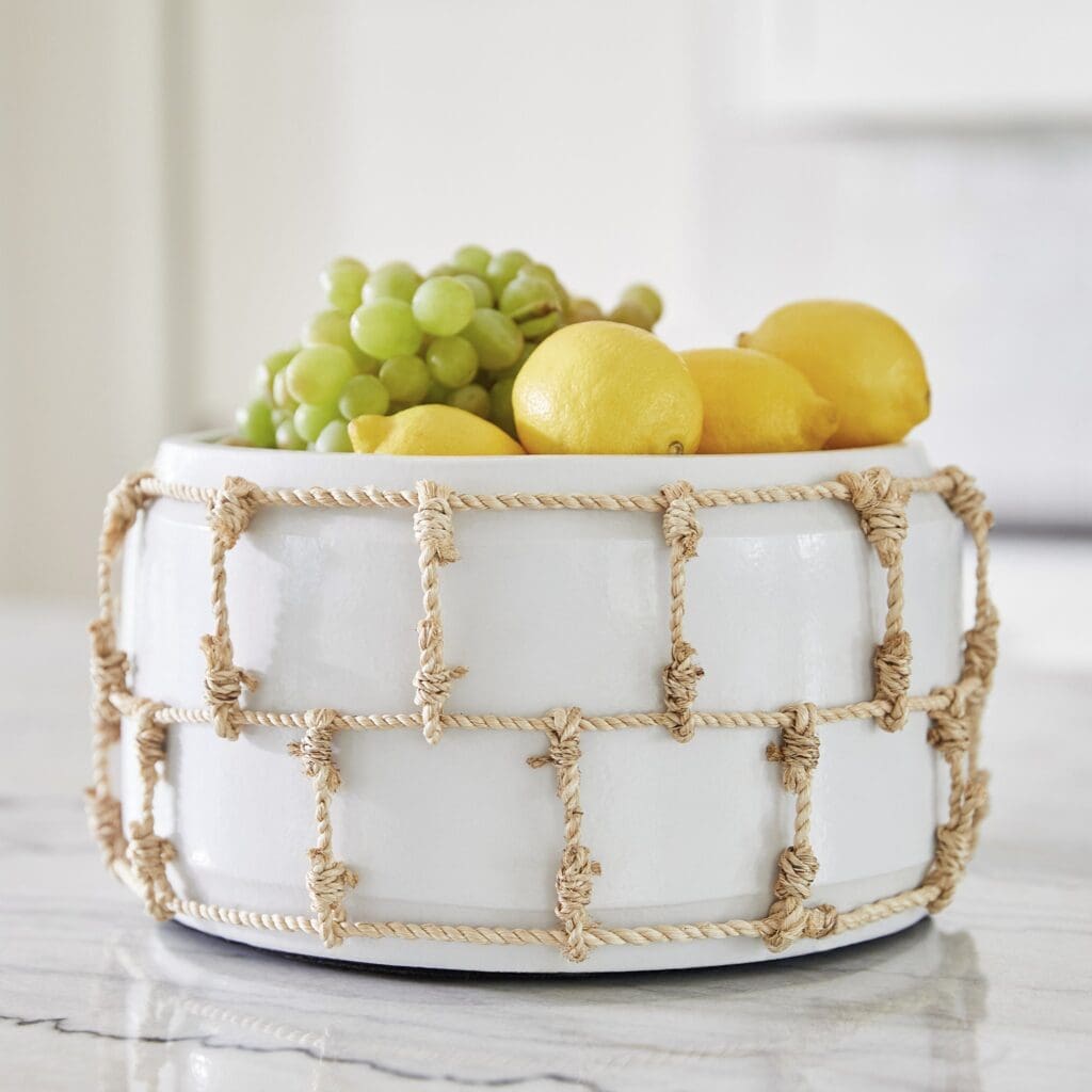Cyan Design 11584 Antrea Bowl - White Ceramic Decorative Bowl for Home Decor, Centerpiece, Fruit Display, and Tabletop Decorations