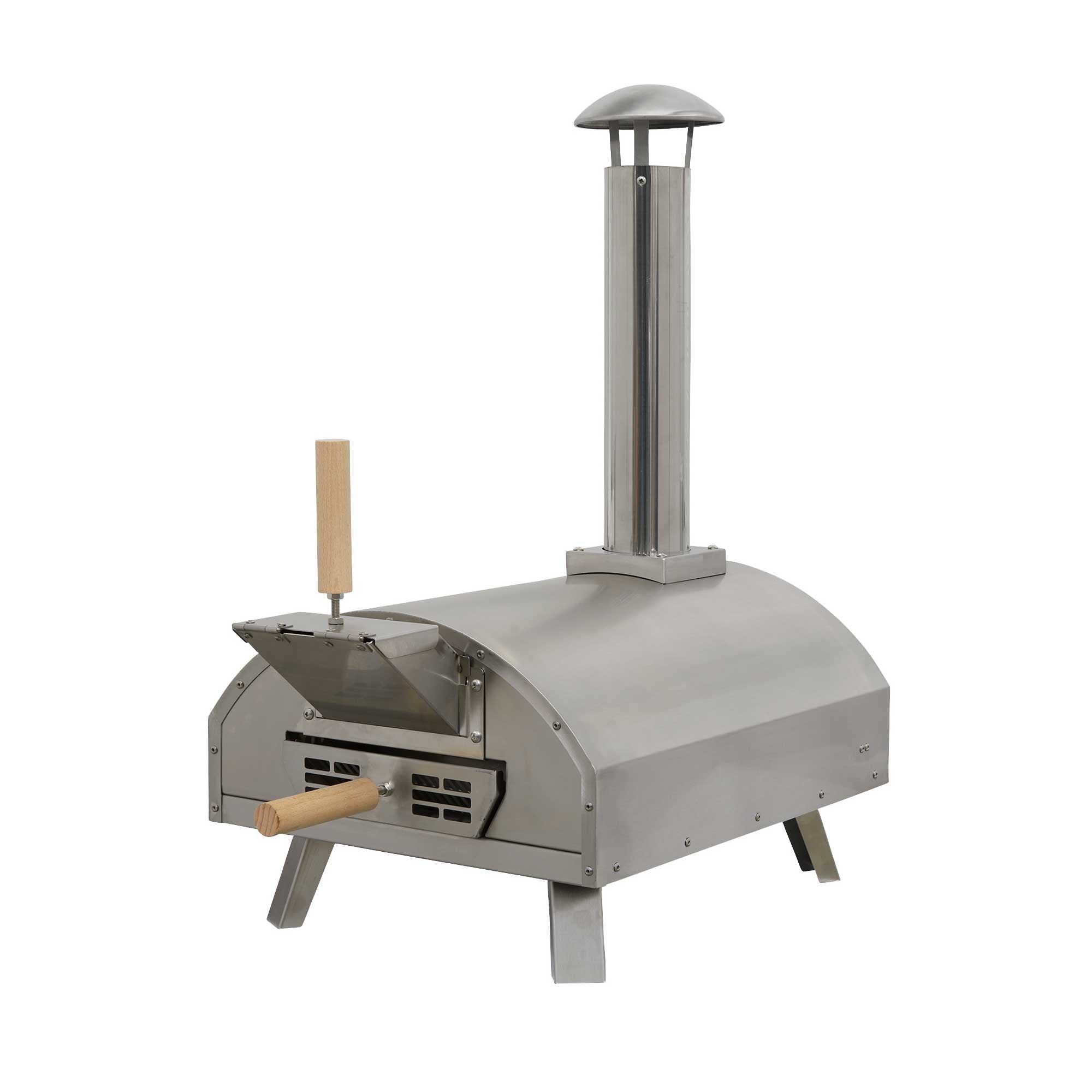Portable Wood Fired Stainless Steel Pizza Oven with Cover, Carry Bag & Trolley - Outdoor Cooking, Camping, Backyard BBQ & Picnics - DG259