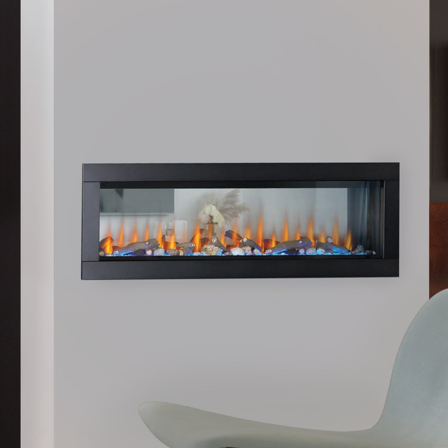 Napoleon Clearion Elite 60-Inch See-Through Electric Fireplace - Modern Indoor Heating for Living Room, Bedroom & Office Spaces