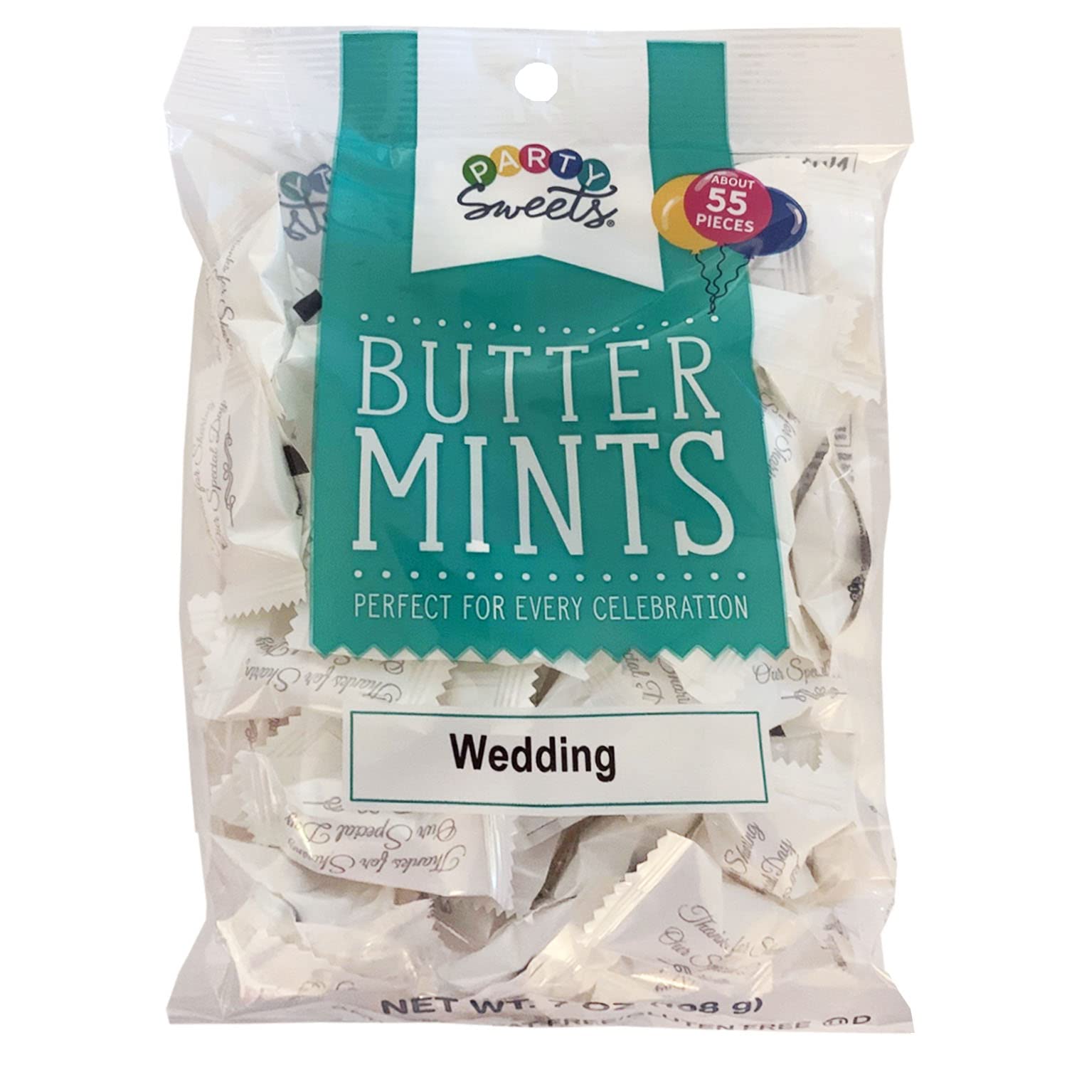 Wedding Buttermints by Party Sweets - 7-Ounce Bags (Pack of 6) | Perfect for Bridal Showers, Receptions & Candy Buffets