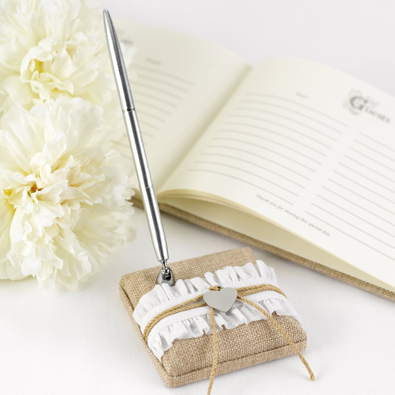 Rustic Wedding Pen Set - Elegant Calligraphy Pens for Bridal Signatures, Guest Books & Vow Writing - Perfect for Rustic, Vintage & Boho Wedding Themes