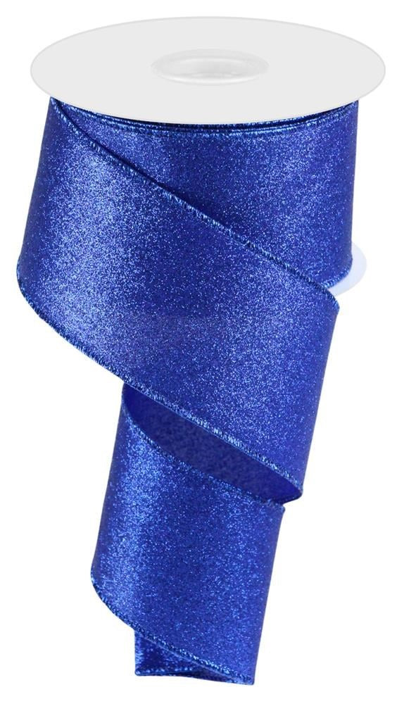 10 Yards Shimmer Royal Blue Wired Edge Ribbon for Gift Wrapping, Wedding Decorations, and DIY Crafts