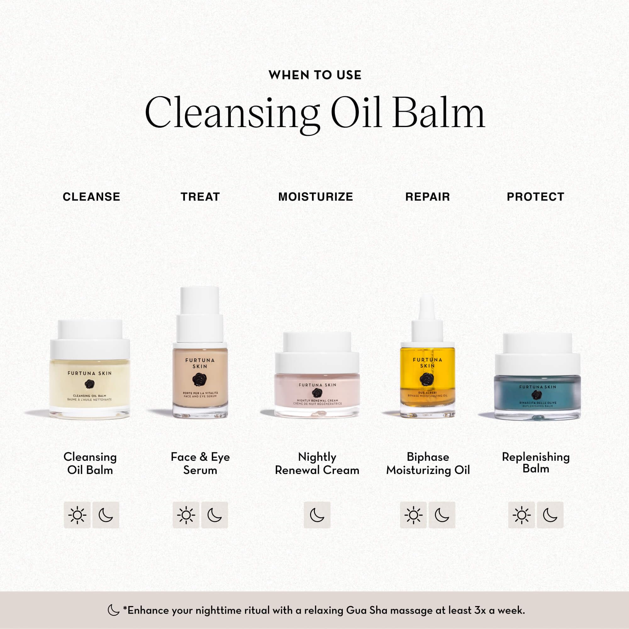 Furtuna Skin Cleansing Oil Balm - Vegan Makeup Remover & Face Moisturizer with Olive Oil & Organic Wild Plants, 80g | Gentle Cleansing for Dry & Sensitive Skin, Perfect for Nighttime Skincare Routine